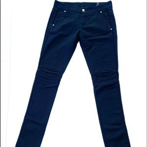 Pinko openwork trim cotton black pants.